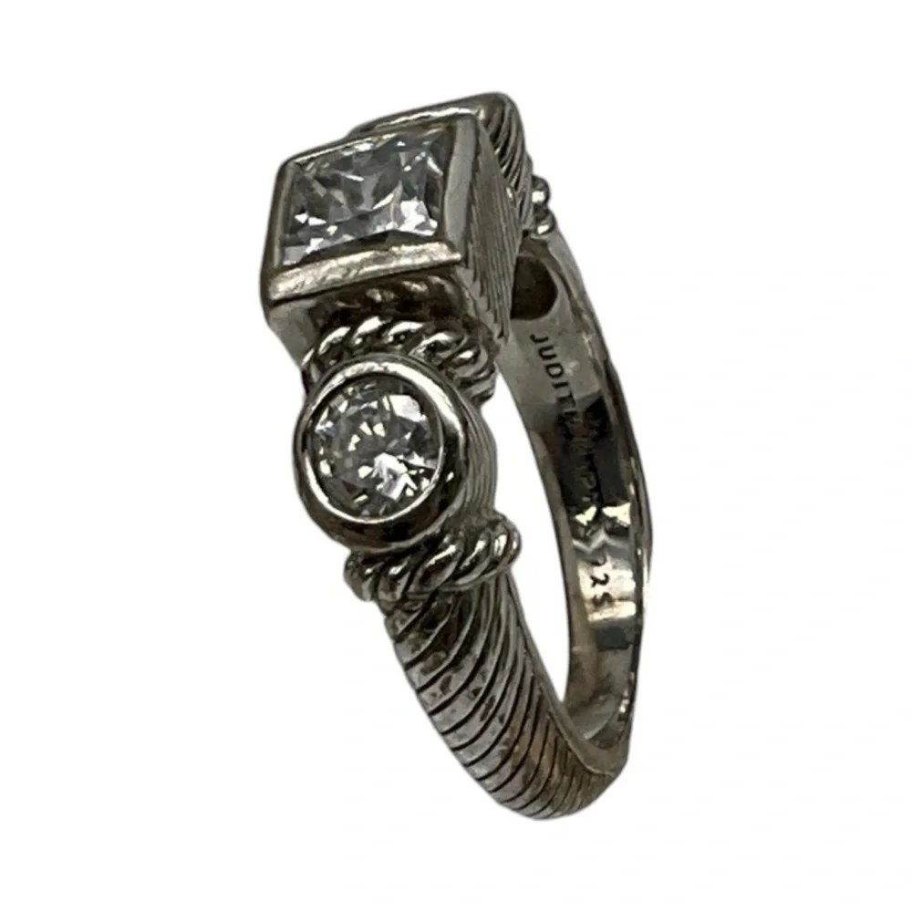 Judith Ripka Sterling‎ Silver Cz Ring Size 6.25